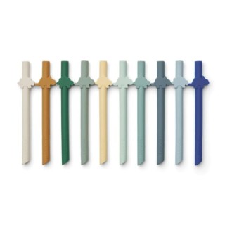 Liewood słomki Badu 10-pak  Surf Blue Multi Mix